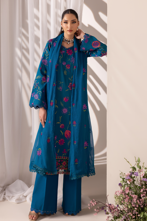 D# - 11 | Embroidered Chiffon Dopatta By Rajbari