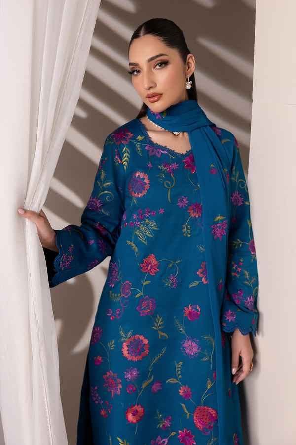 D# - 11 | Embroidered Chiffon Dopatta By Rajbari