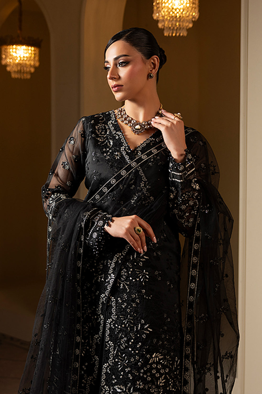Charcoal Luxe - Lavish Premium Chiffon Collection