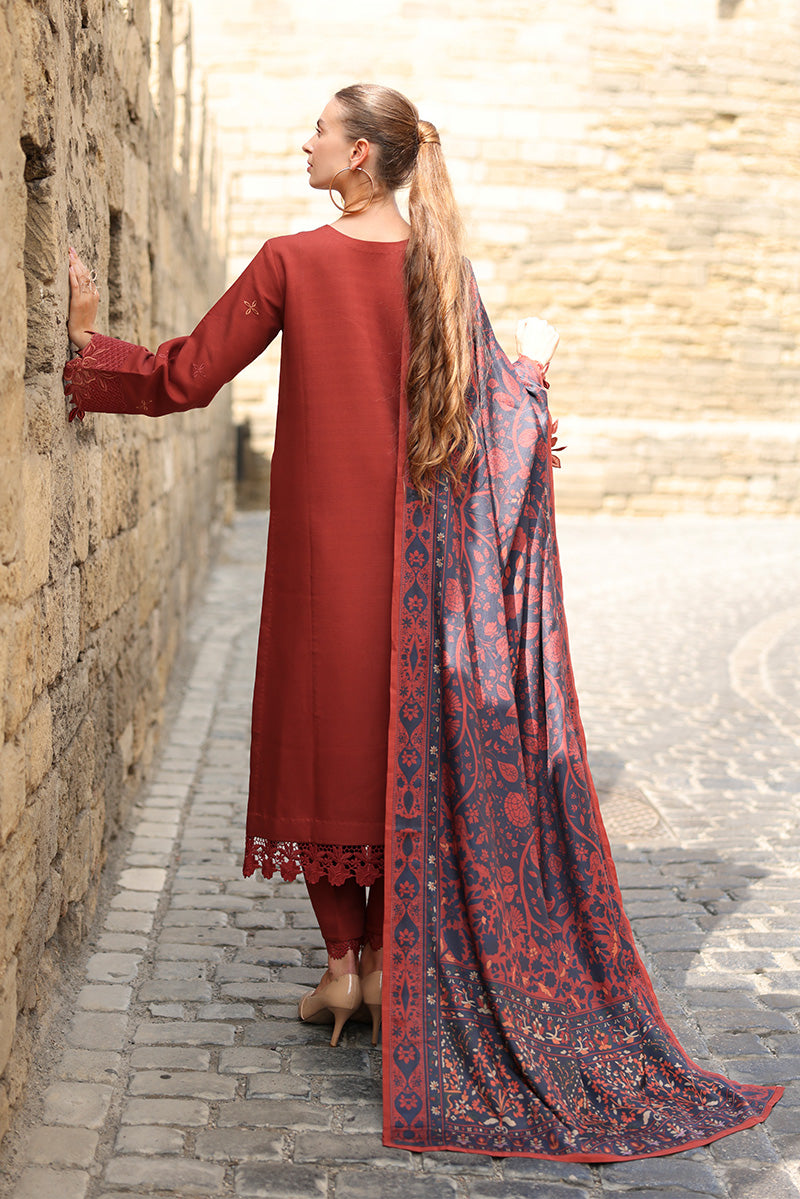 Cardamom - Carnation Luxury Shawl Edit '25 By Rangrasiya