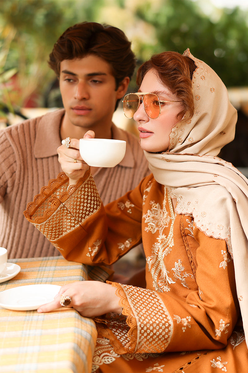 Cappuccino - Carnation Luxury Shawl Edit '25 By Rangrasiya