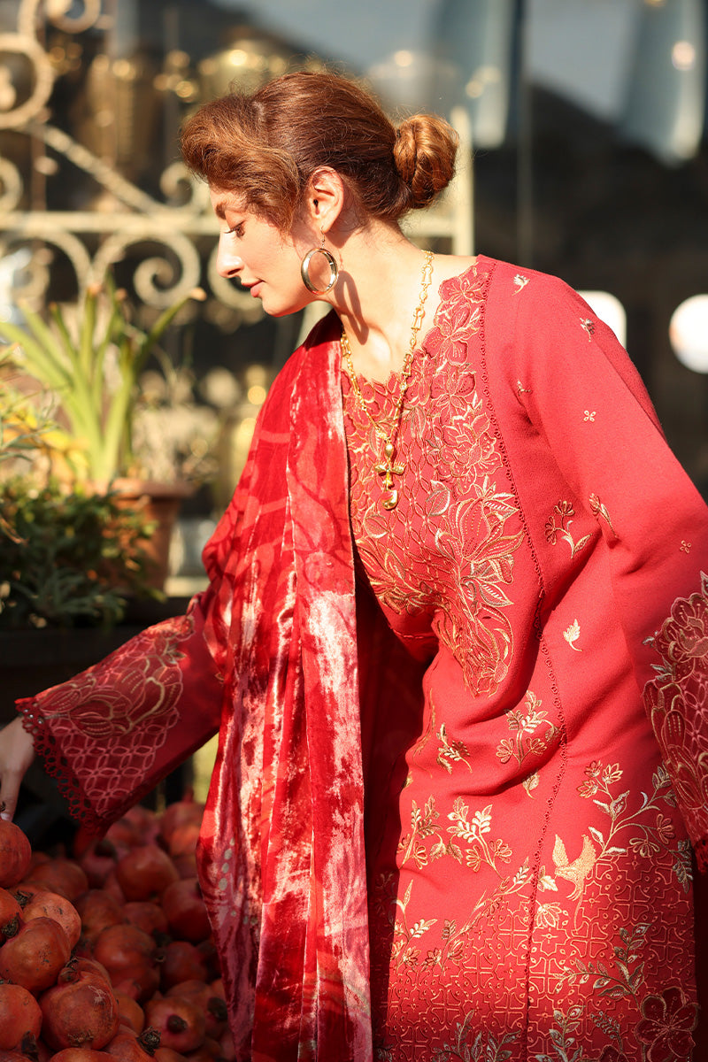 Cold Brew - Carnation Luxury Shawl Edit '25 By Rangrasiya
