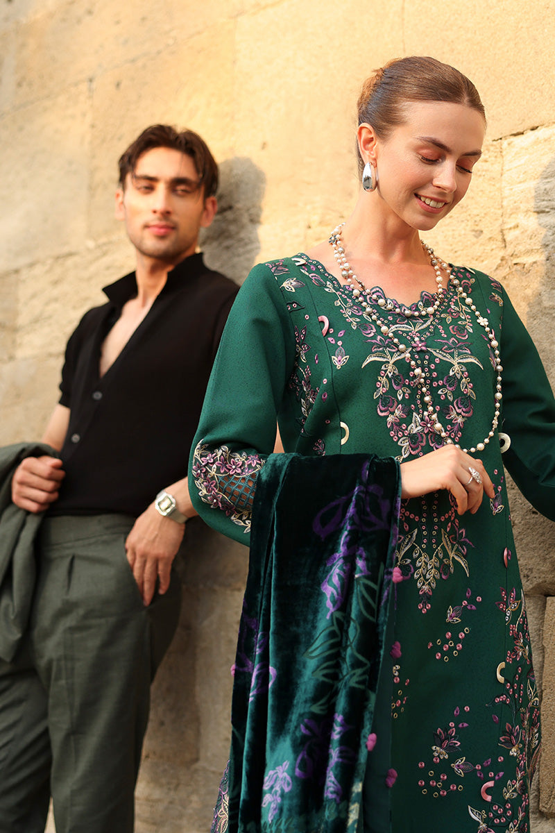 Matcha - Carnation Luxury Shawl Edit '25 By Rangrasiya