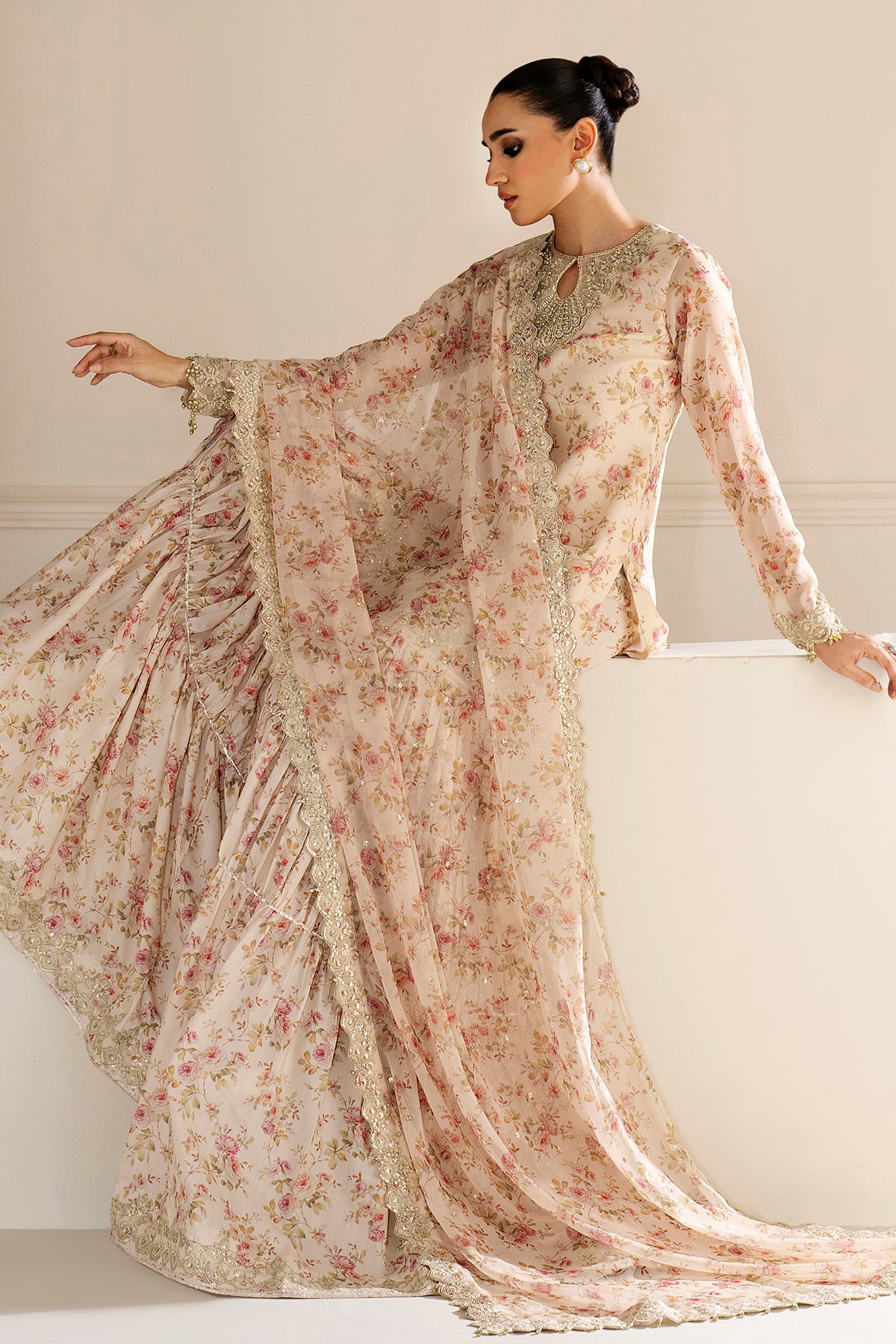 UF-4164 | Embroidered Chiffon By Baroque