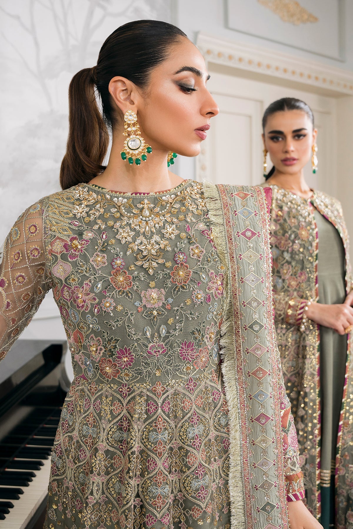 EMBROIDERED NET CH12-02 STITCHED BY BAROQUE