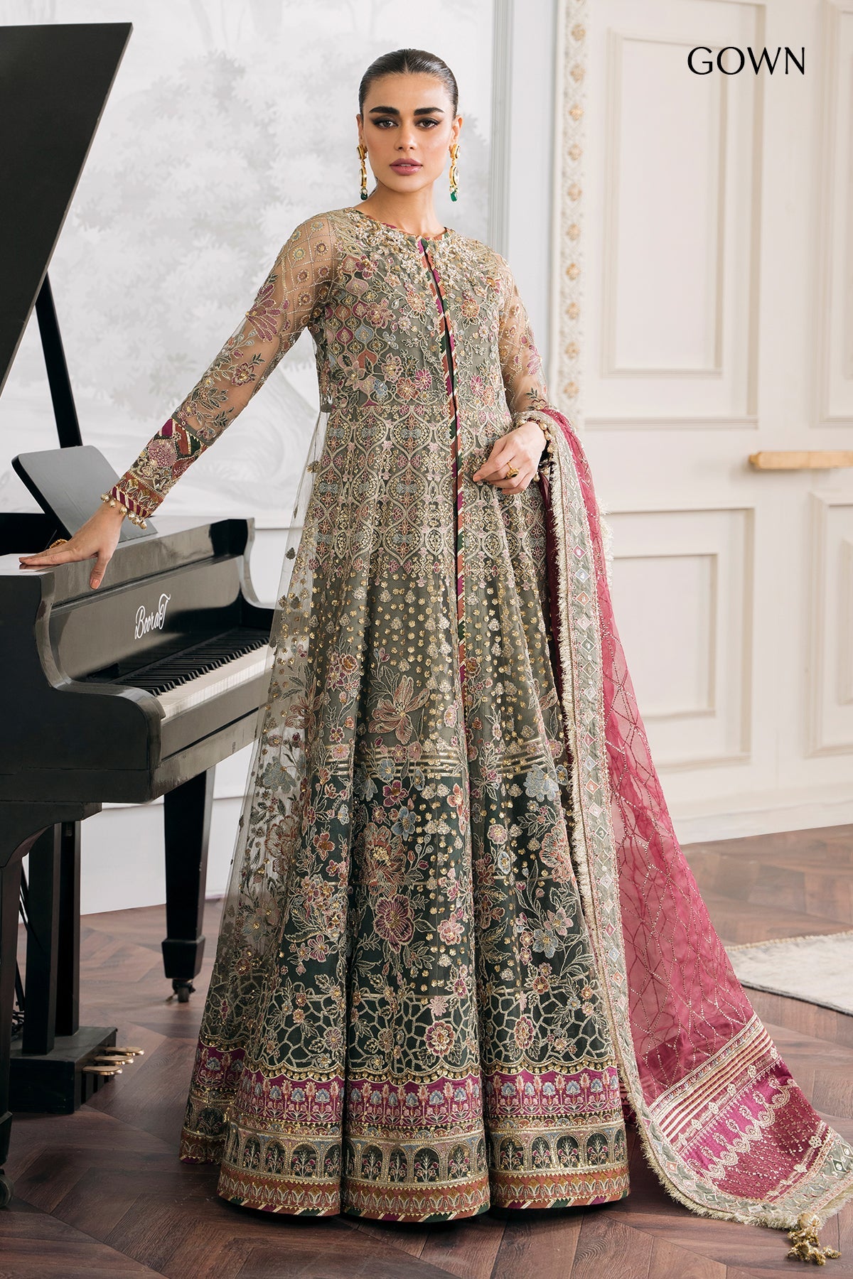 EMBROIDERED NET CH12-02 STITCHED BY BAROQUE