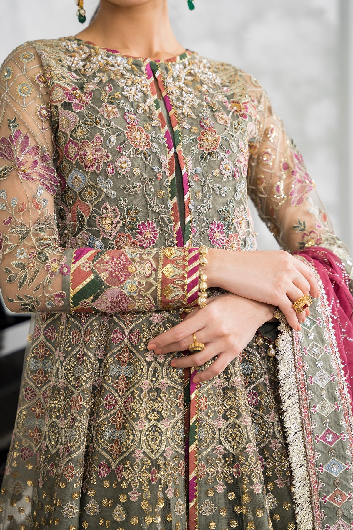 EMBROIDERED NET CH12-02 STITCHED BY BAROQUE