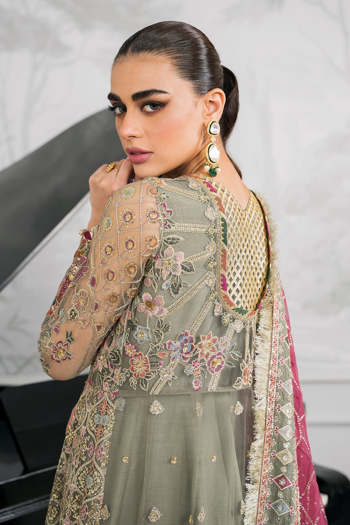EMBROIDERED NET CH12-02 STITCHED BY BAROQUE