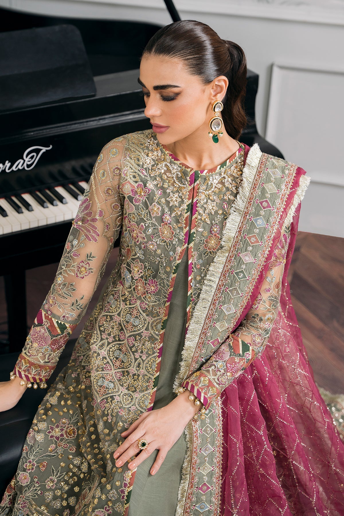 EMBROIDERED NET CH12-02 STITCHED BY BAROQUE
