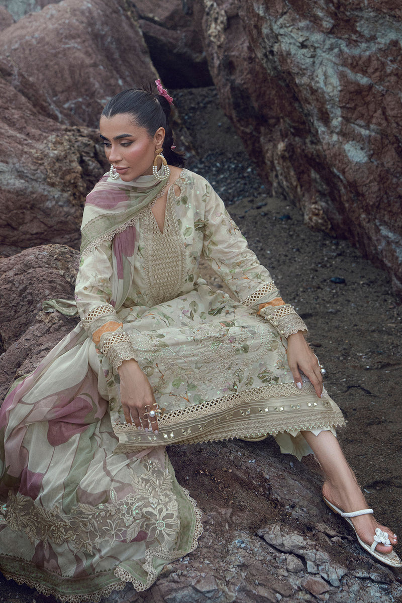 NSG-205 | Gardenia Unstitched Embroidered By Nureh