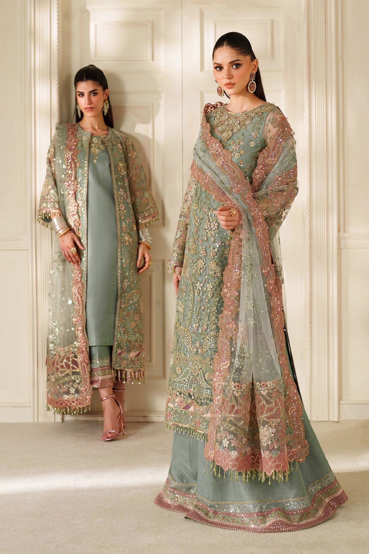 EMBROIDERED NET CH14-06 UNSTITCHED BY BAROQUE