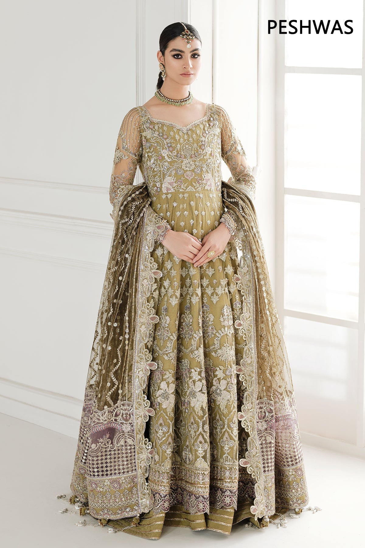 EMBROIDERED NET CH10-02 UNSTITCHED