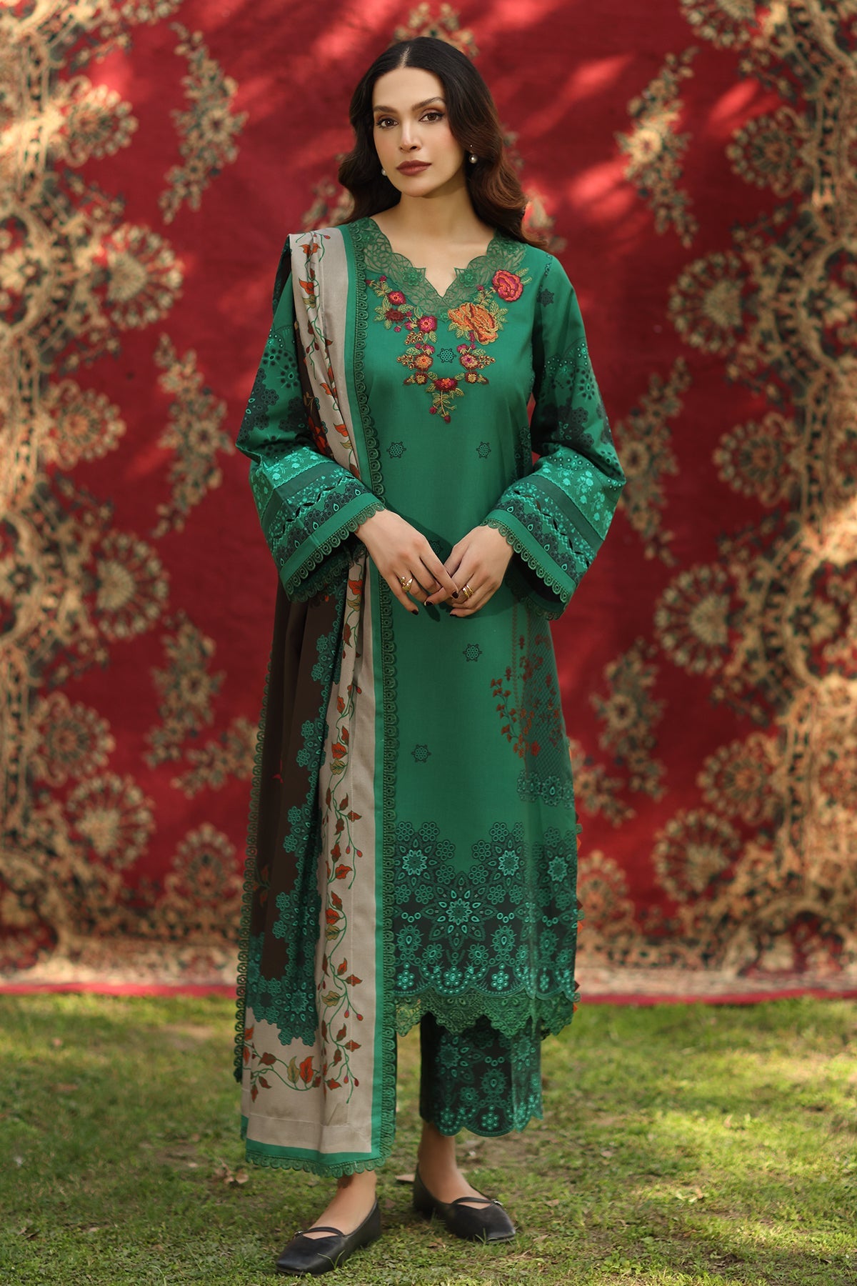 ANW6-14 - Aniq Unstithed Embroidered Linen Collection By Charizma