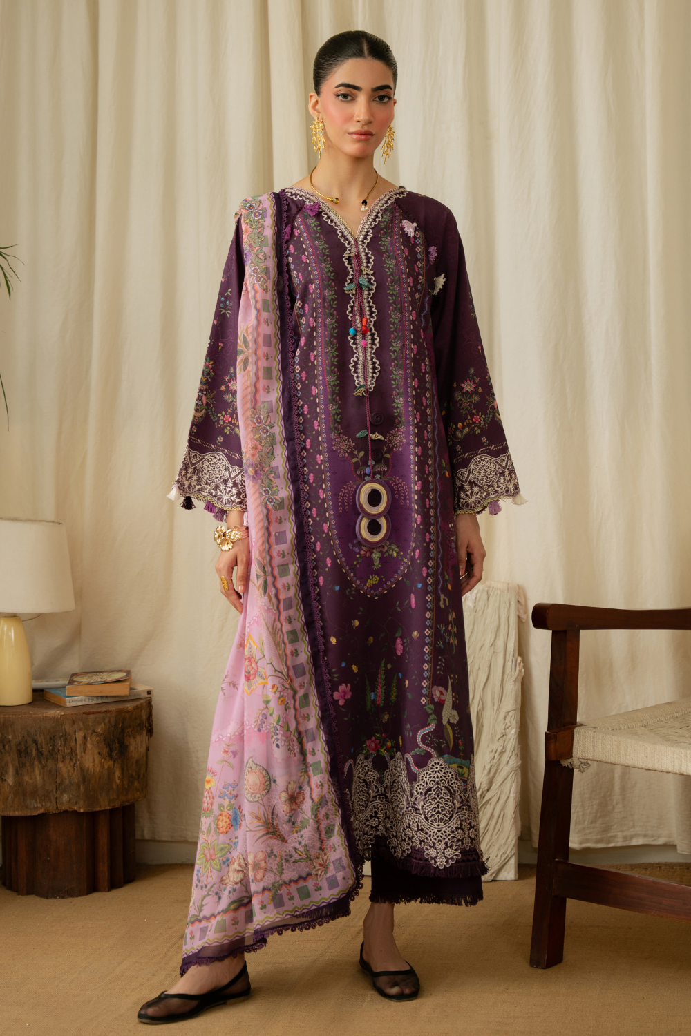AMELINE (AK-05) | Print Luxe Linen '26 By Abyaan