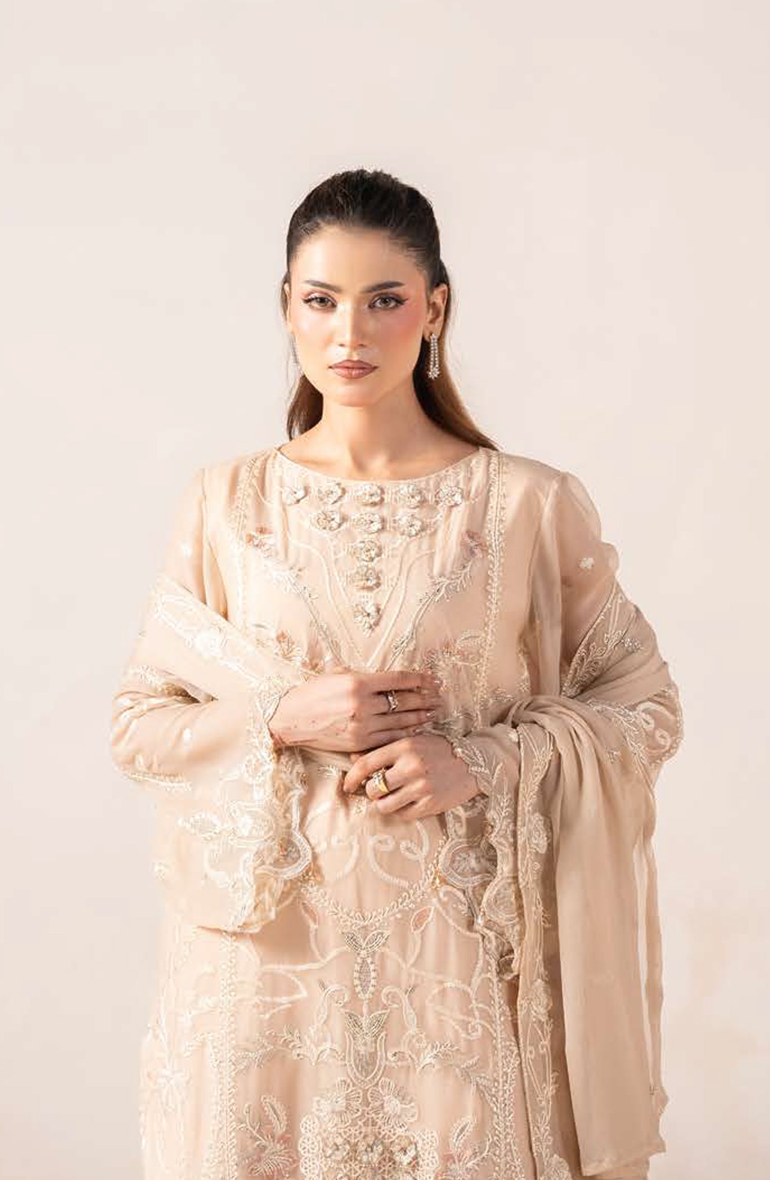 AN-09 - Anaya Noor Unstitched Chiffon 3 Piece Suit by Zebtan