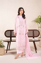 AN-08 - Anaya Noor Unstitched Chiffon 3 Piece Suit by Zebtan