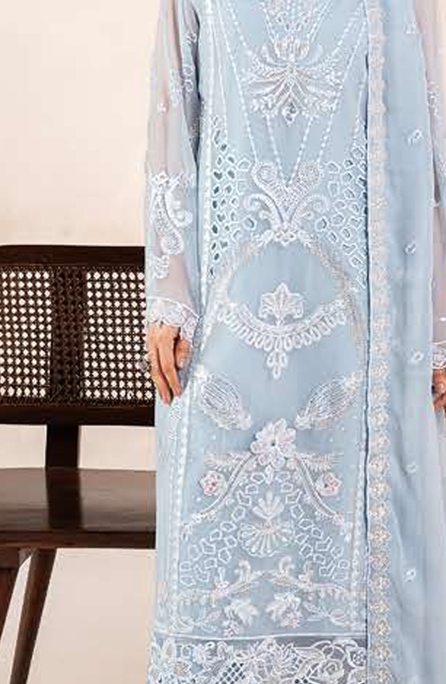 AN-05 - Anaya Noor Unstitched Chiffon 3 Piece Suit by Zebtan