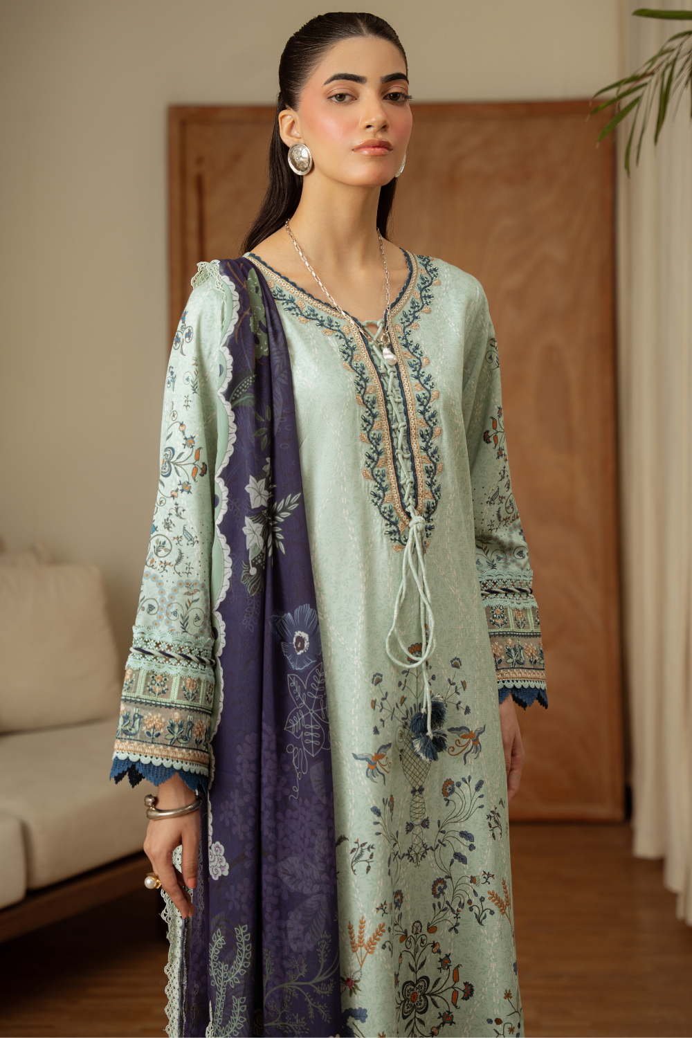 CELESTE (AK-09) | Print Luxe Linen '26 By Abyaan