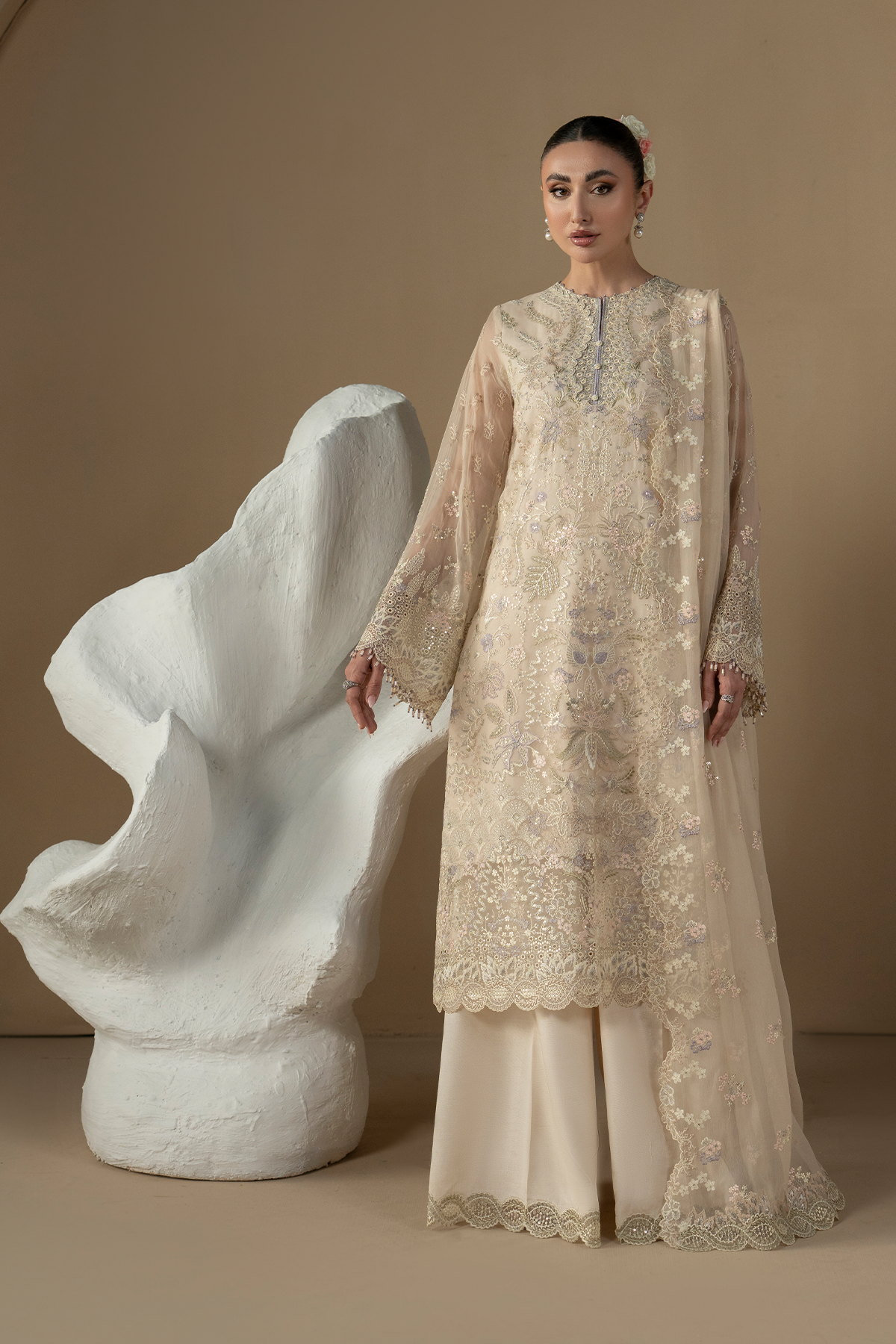 Pearl Ivory | Purkashish Embroidered By Lavish