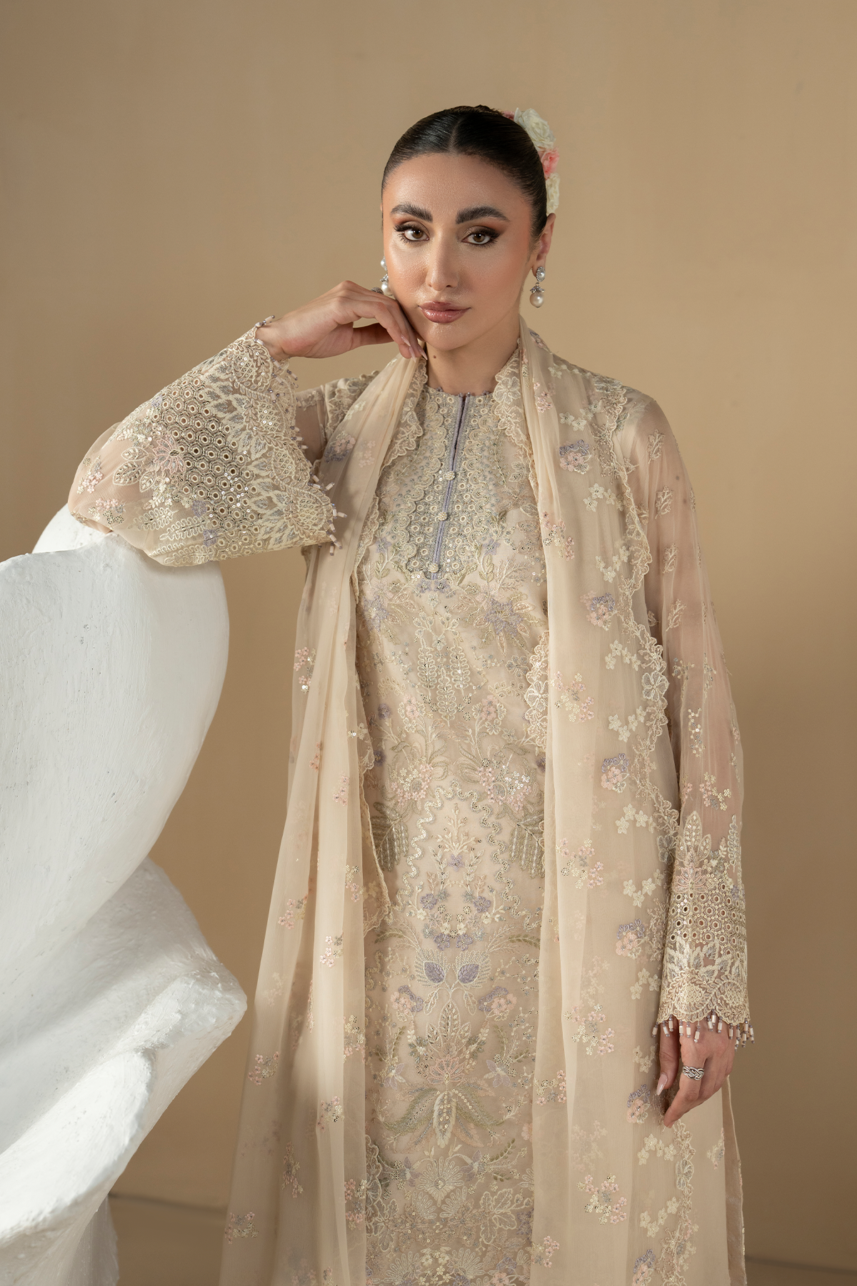 Pearl Ivory | Purkashish Embroidered By Lavish