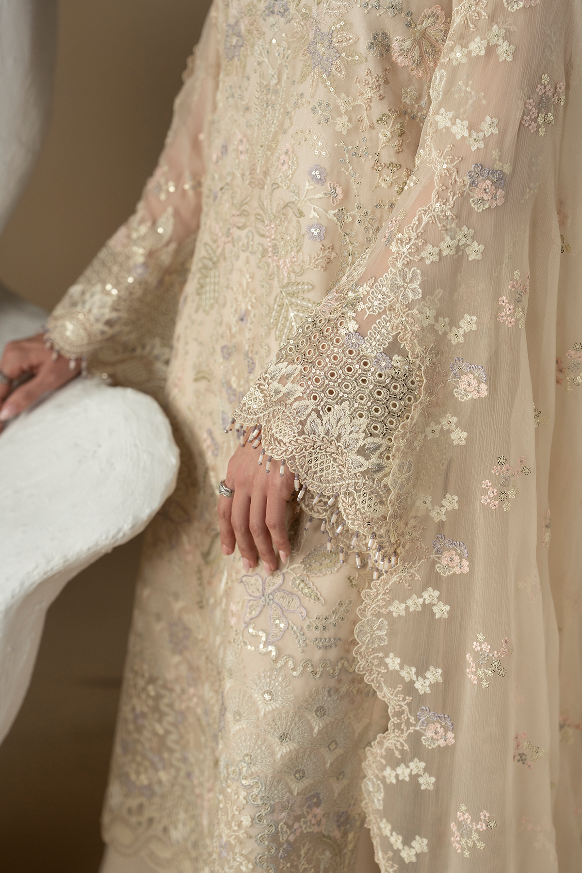 Pearl Ivory | Purkashish Embroidered By Lavish