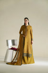 Kundan Antique Gold Shirt Set | Raw Silk Edit'26 By Vera