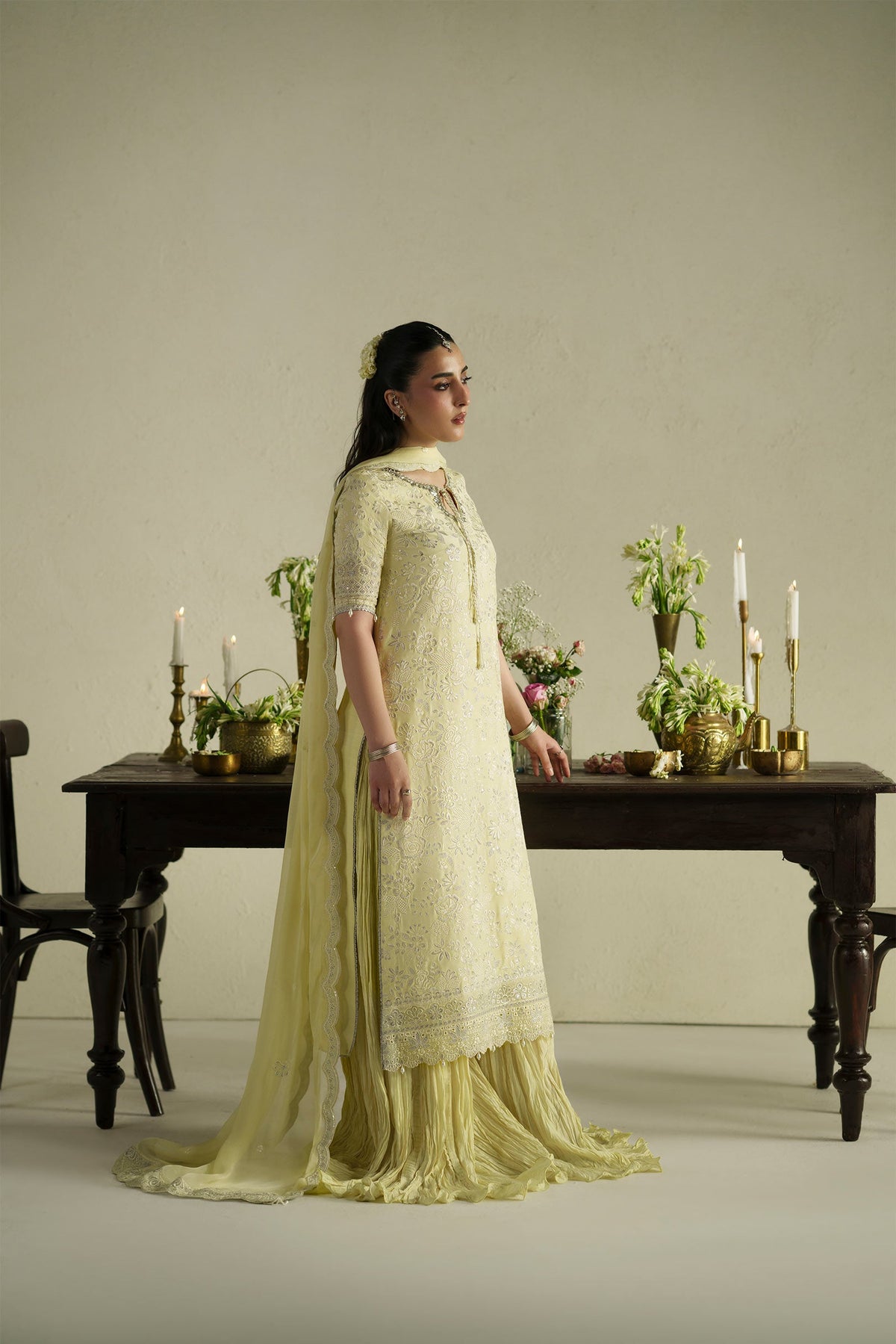 Gulab Butter Yellow Shirt Set | Raw Silk Edit'26 By Vera