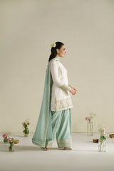 Aab Ivory Shirt Set | Raw Silk Edit'26 By Vera