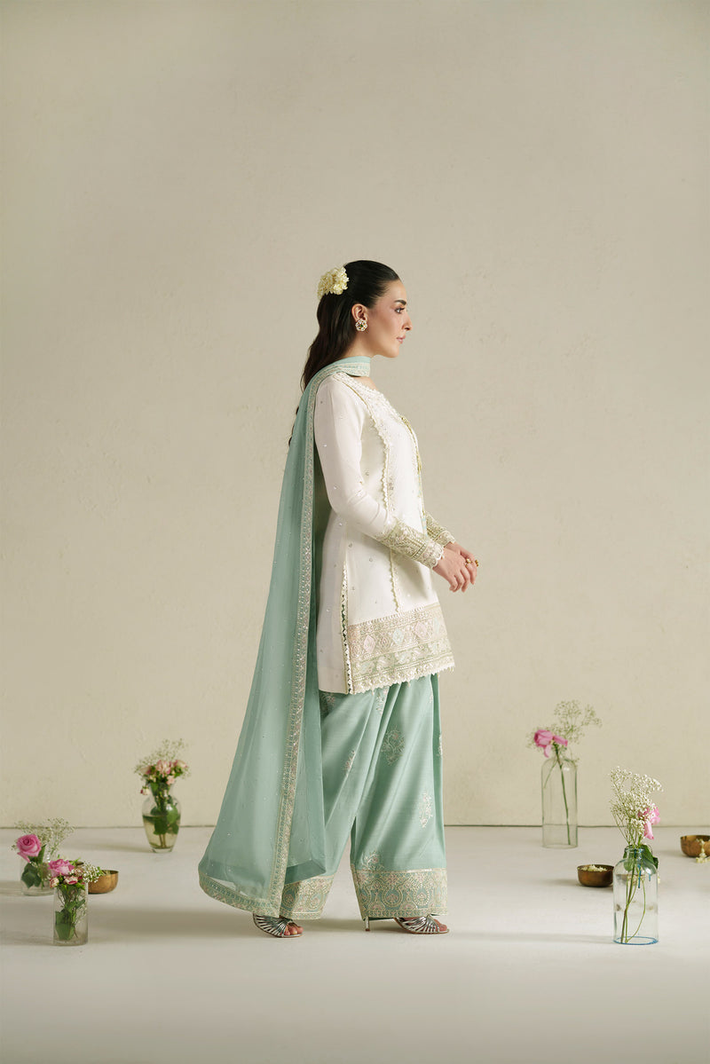Aab Ivory Shirt Set | Raw Silk Edit'26 By Vera