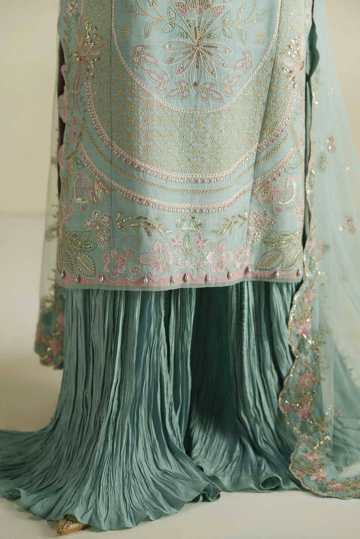 Meena Powder Blue Shirt Set | Raw Silk Edit'26 By Vera