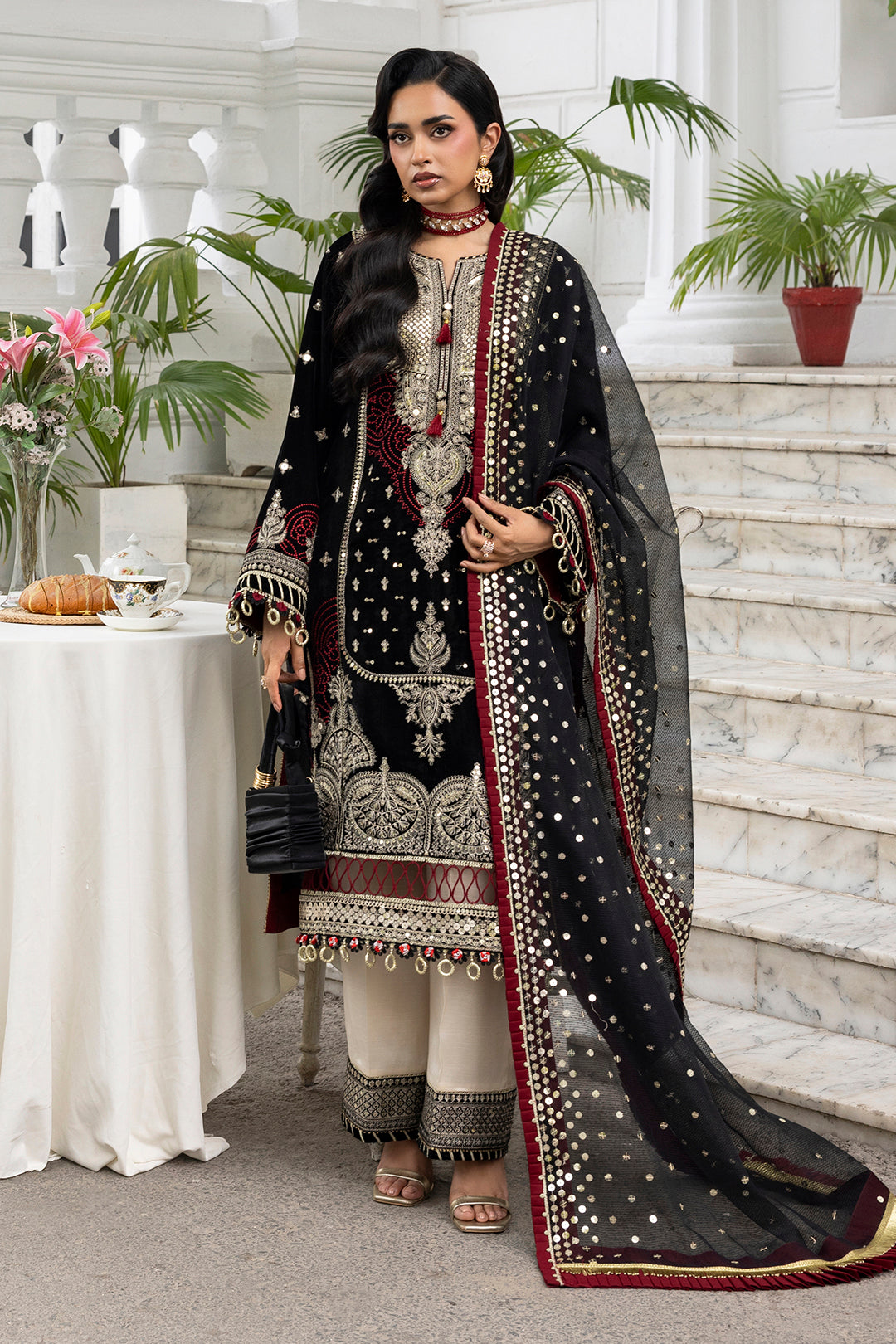 4196 - Embroidered Shirt Shalwar Dupatta By Zellbury