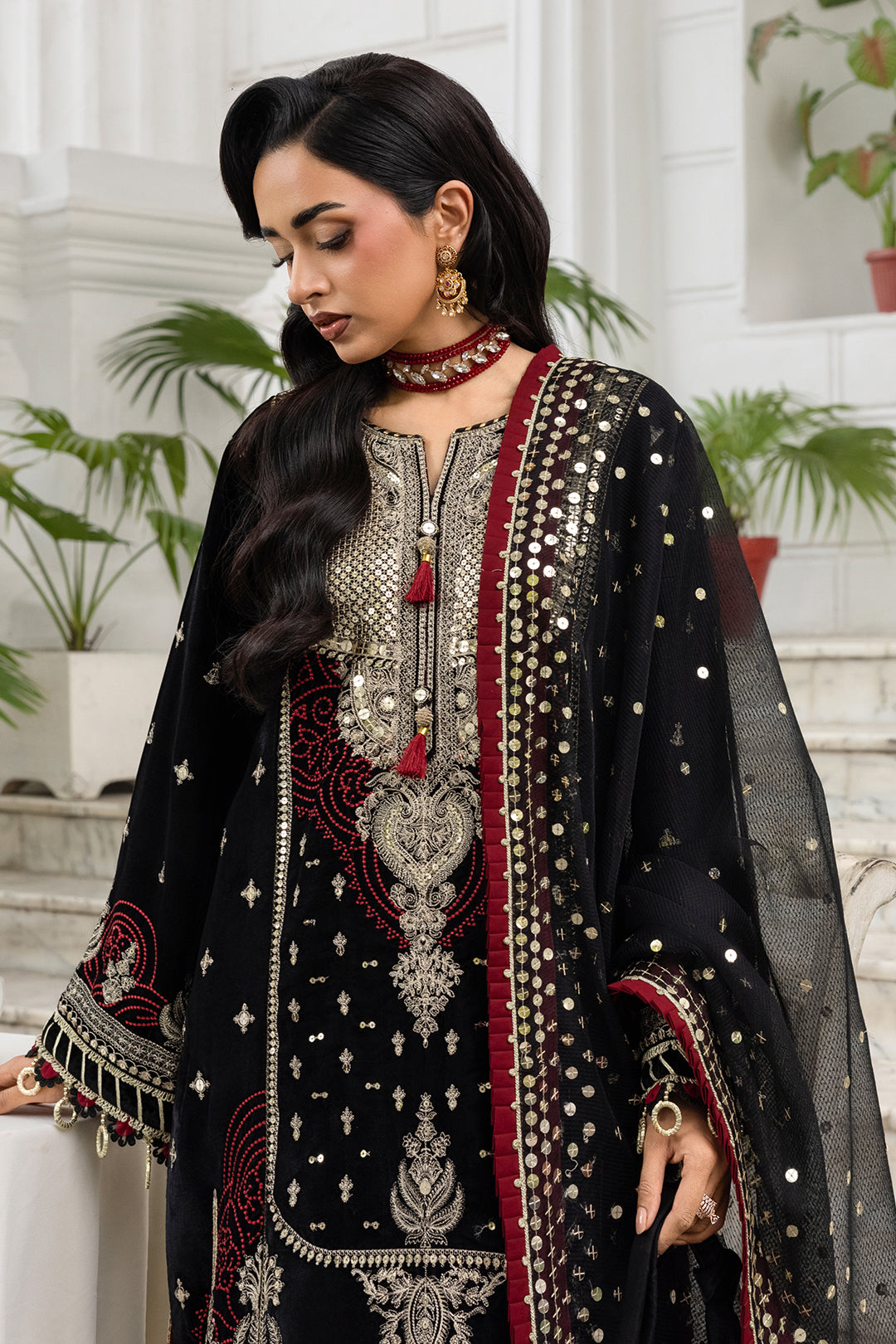 4196 - Embroidered Shirt Shalwar Dupatta By Zellbury