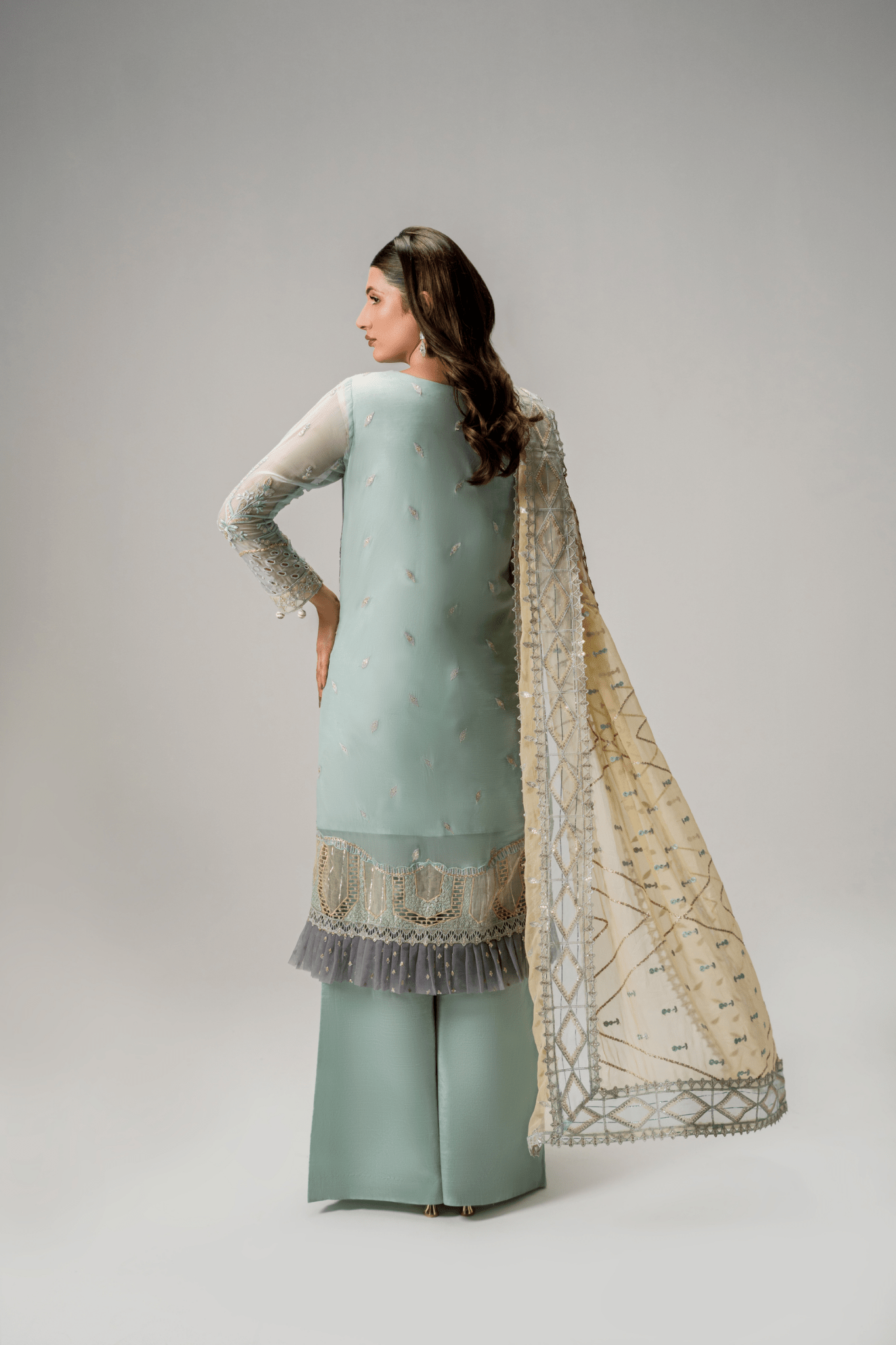 AR - 08 - Chiffon Fabric - Aura Unstitched By Zebtan - Rabbani Cloth House