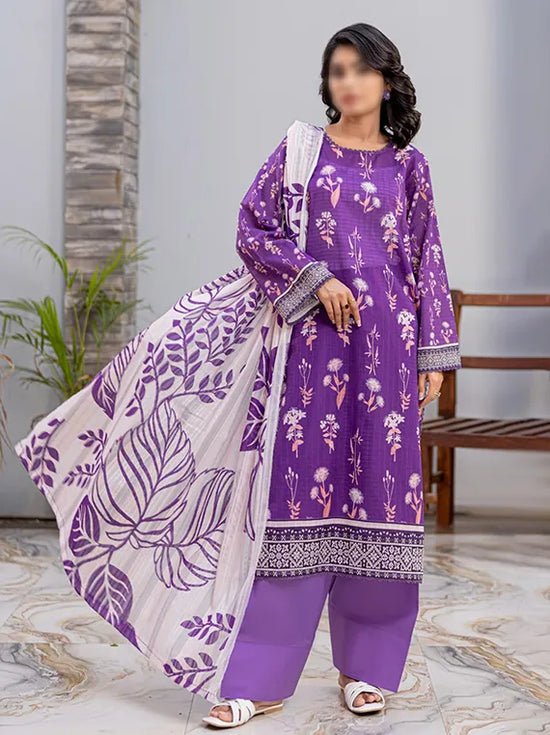 D 09 - Nureh by Fantak Printed Slub Lawn Collection - Rabbani Cloth House