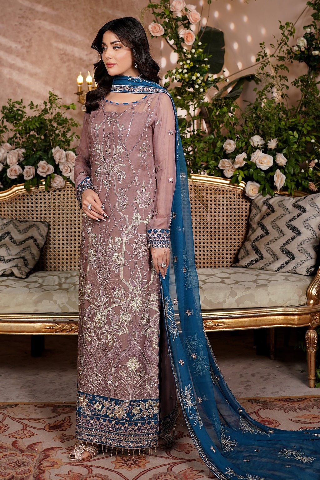 Sybilla - A - 8009 | Aarzu Unstitched Collection '24 By Maryam's - Rabbani Cloth House