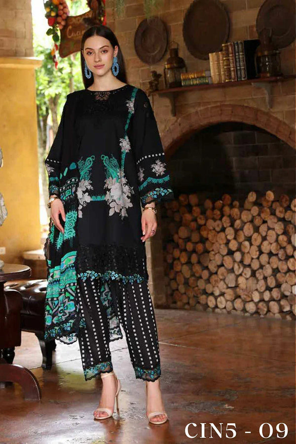 CIN5-09 – 3pc Infinity Embroidered Printed Lawn By Charizma