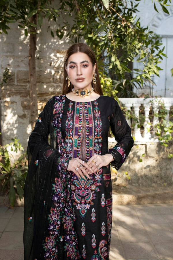 Jashn-e-Baharan Semi Stitched Chikenkari Lawn - 01 By D.R Haris