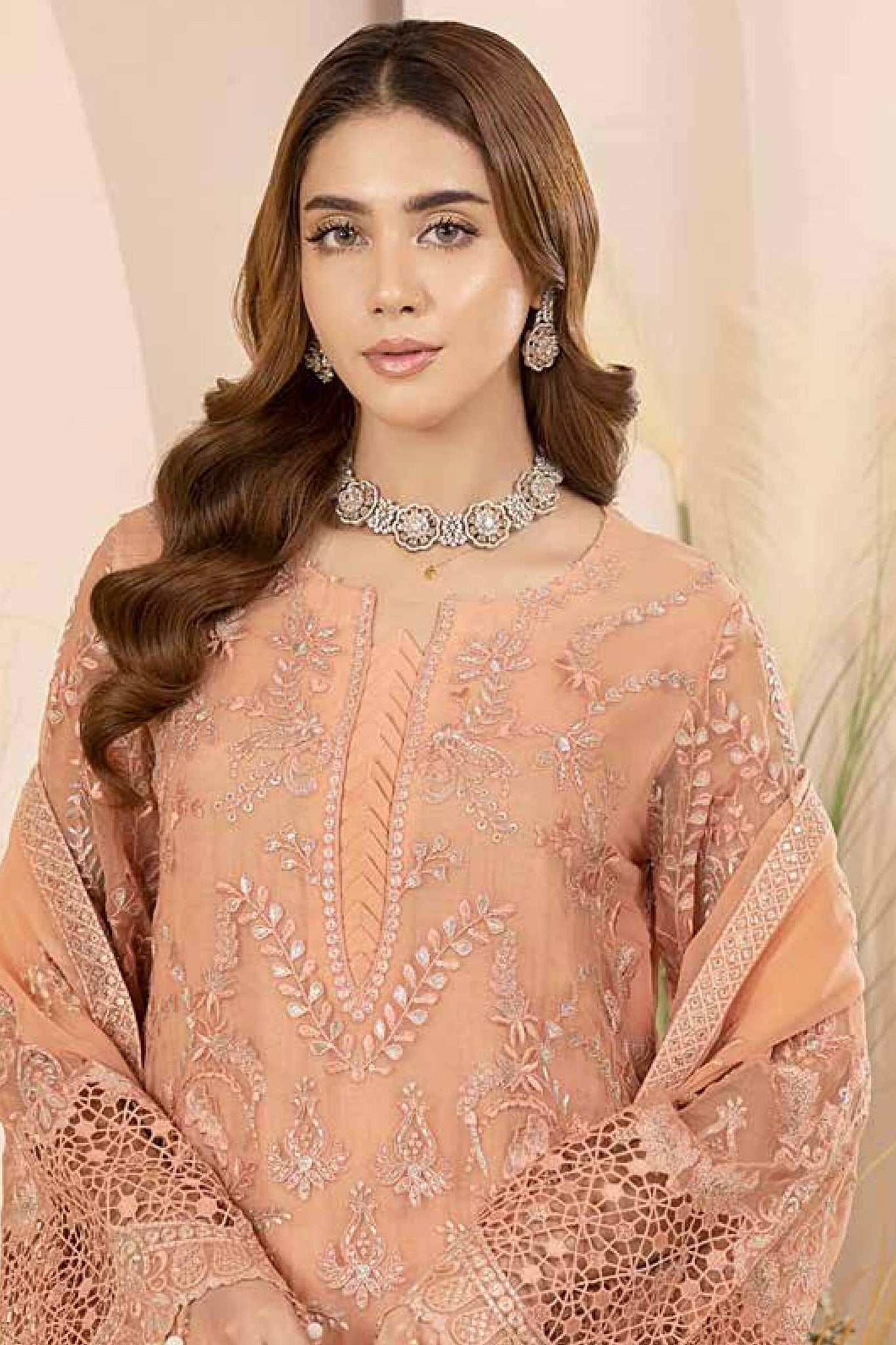 02 Begonia - Pareesa Premium Luxury Chiffon By Lavish Premium - Rabbani Cloth House