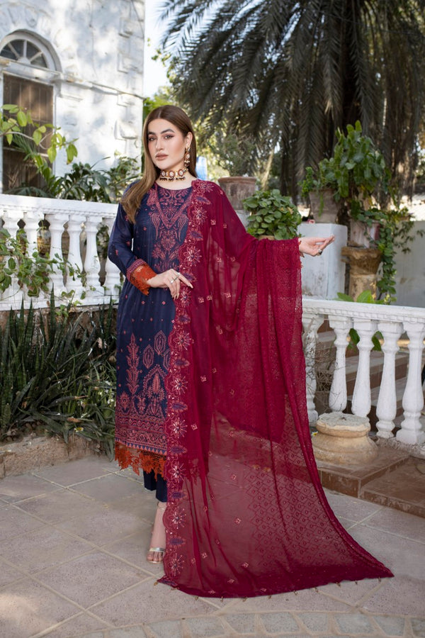 Jashn-e-Baharan Semi Stitched Chikenkari Lawn - 02 By D.R Haris