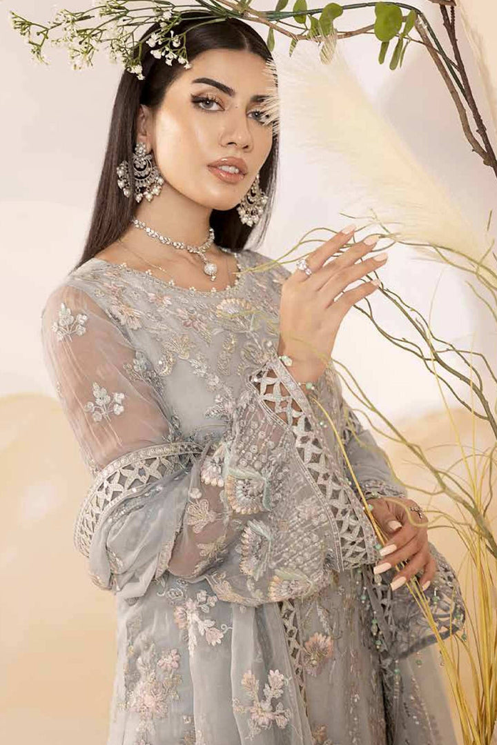 04 Twister Grey - Pareesa Premium Luxury Chiffon By Lavish Premium - Rabbani Cloth House