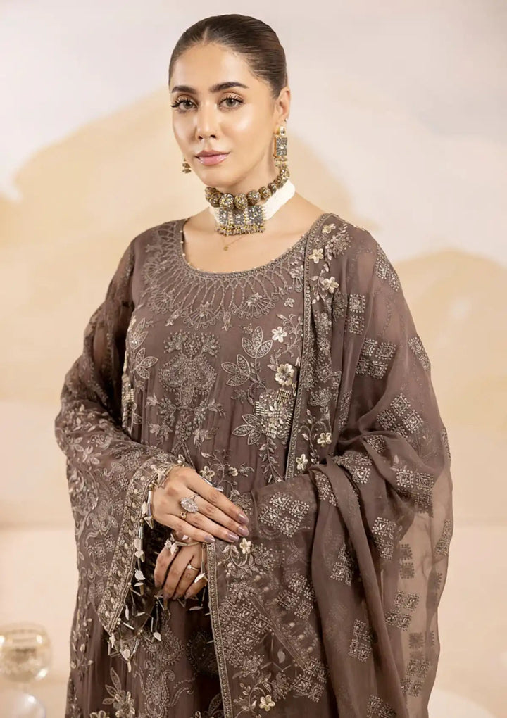 05 Midnight Brown - Pareesa Premium Luxury Chiffon By Lavish Premium - Rabbani Cloth House