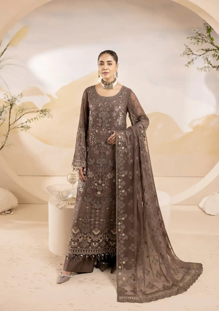 05 Midnight Brown - Pareesa Premium Luxury Chiffon By Lavish Premium - Rabbani Cloth House