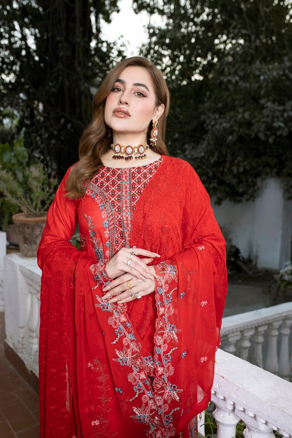 Jashn-e-Baharan Semi Stitched Chikenkari Lawn - 06 By D.R Haris