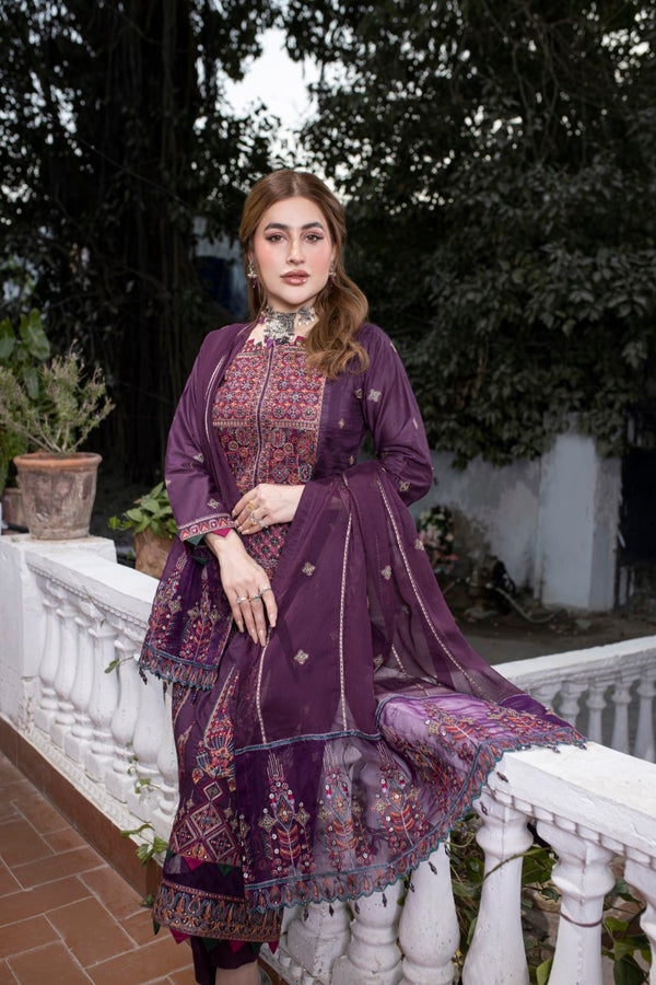 Jashn-e-Baharan Semi Stitched Chikenkari Lawn - 07 By D.R Haris