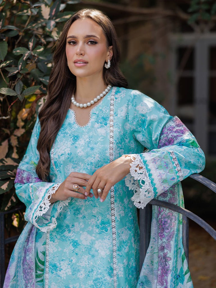 09 - Nissa - Floral Symphony Embroidered Lawn By Rajbari - Rabbani Cloth House