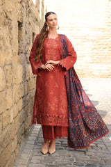 Cardamom - Carnation Luxury Shawl Edit '25 By Rangrasiya