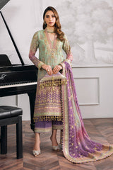 EMBROIDERED NET CH12-08 UNSTITCHED