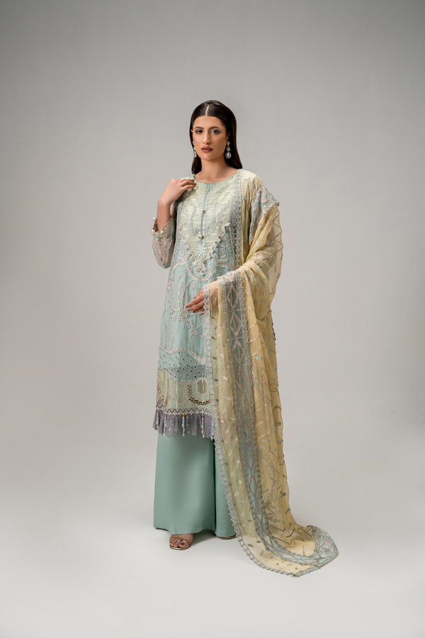 AR-08 - Chiffon Fabric - Aura Unstitched By Zebtan
