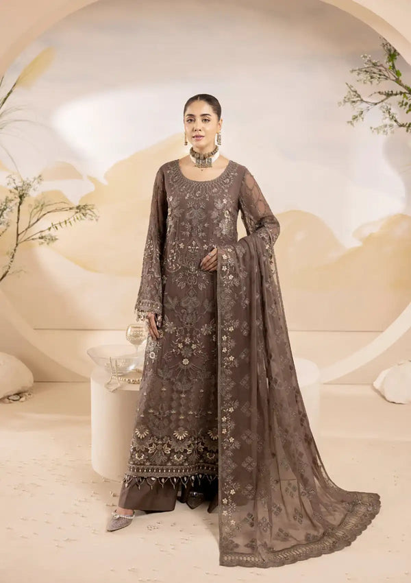 05 Midnight Brown - Pareesa Premium Luxury Chiffon By Lavish Premium