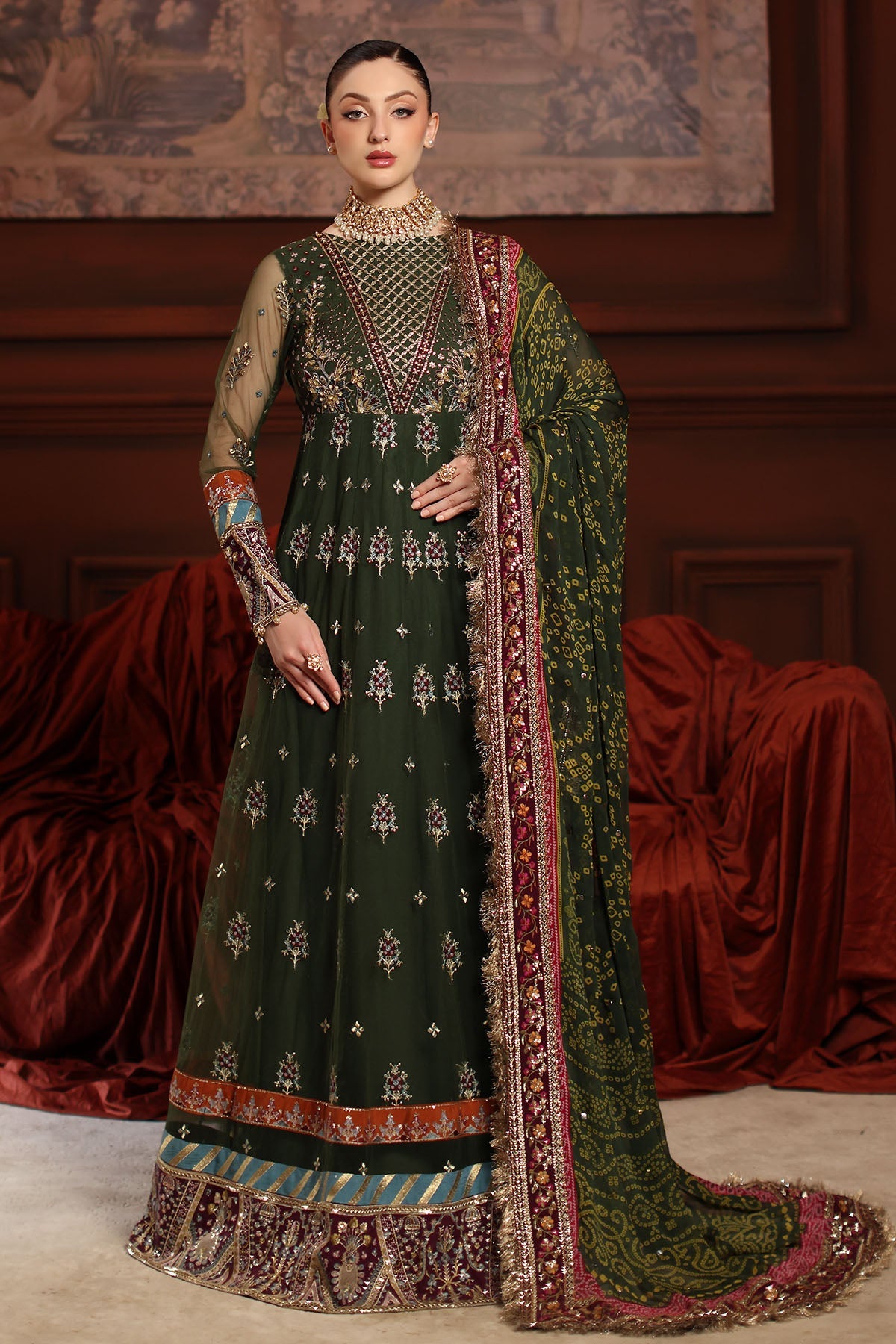 NL-89 | Alfaaz Hand Embroidered Collection By Nureh